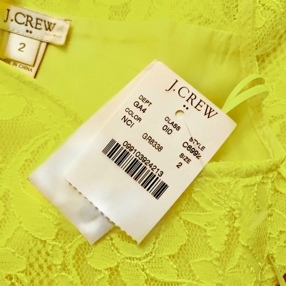 J. Crew Lace Sheath Dress Yellow Sleeveless NWT - Picture 11 of 13